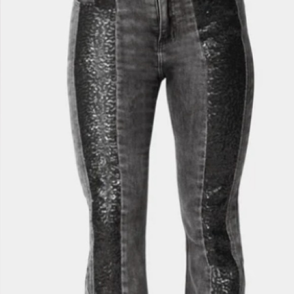 Gray Denim/Sequins Bustier,Matching grey/Black Sequins. Bustier MediumDenim 29 - Picture 3 of 8